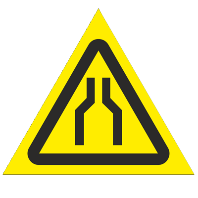 Знак - Осторожно. Сужение проезда (прохода) W30